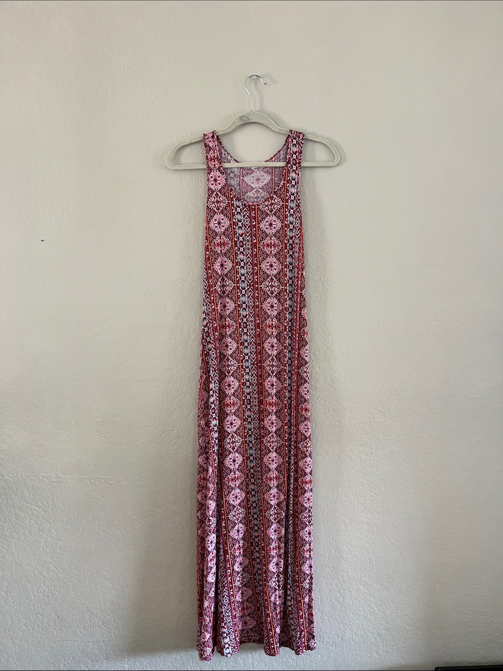 Pink Republic Pink and Red Patterned Maxi Dress